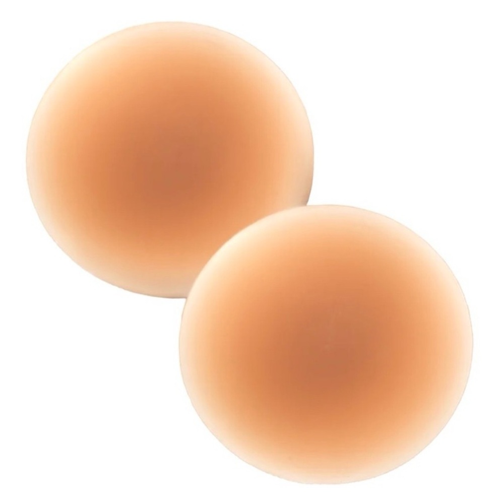 PACK OF 2 Seamless Nude Silicone Reusable Nipple Covers (Caramel Brown)
